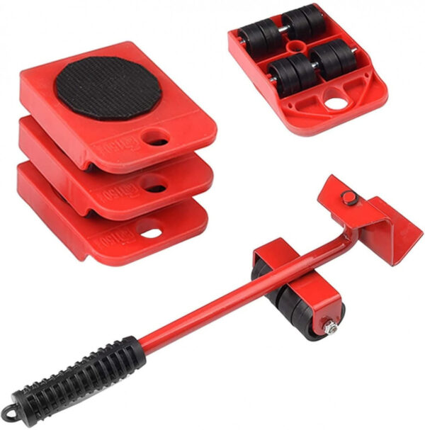 Heavy Duty Furniture Lifter & Moving Tool Set with 4 Wheel Rollers | Furniture Shifting Tool Kit for Home & Office