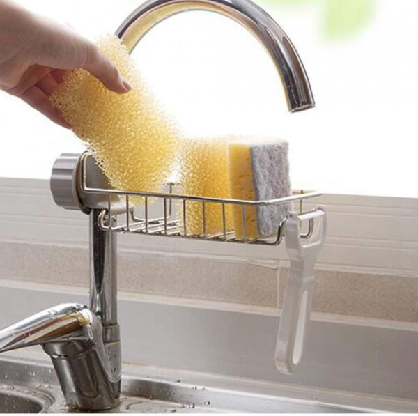 360° Faucet Hanging Sponge Holder Basket | Kitchen Sink Organizer Rack